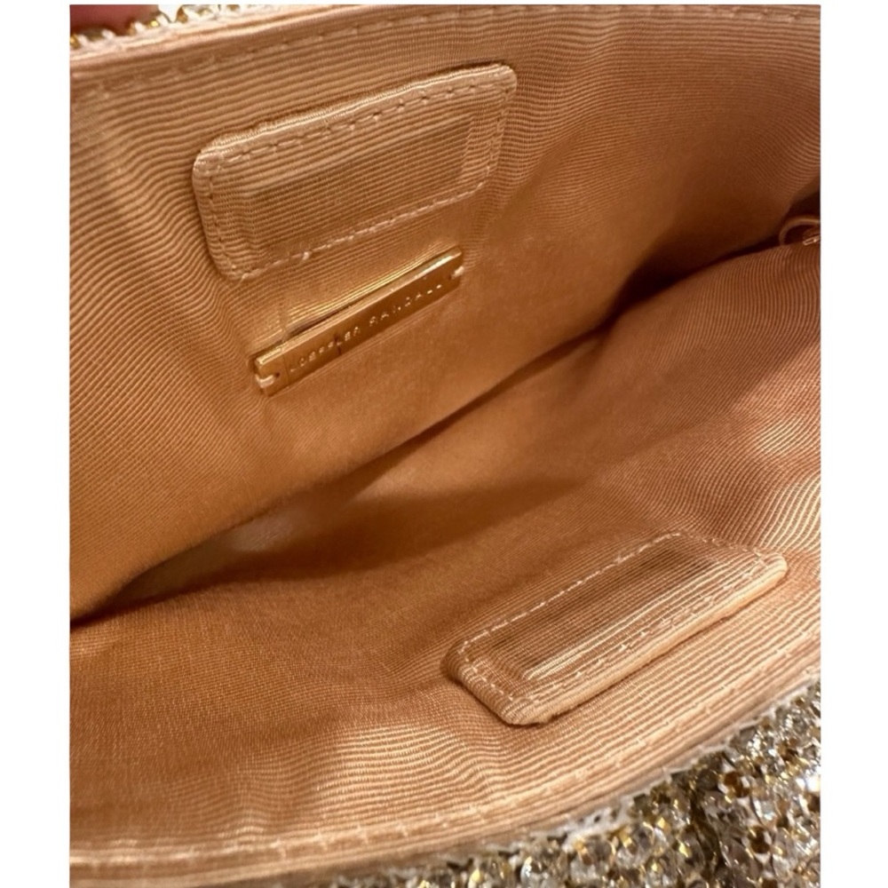 Loeffler Randall Jolene Gold Diamanté Bow Clutch - Picture 5 of 13